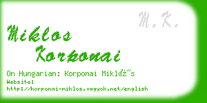 miklos korponai business card